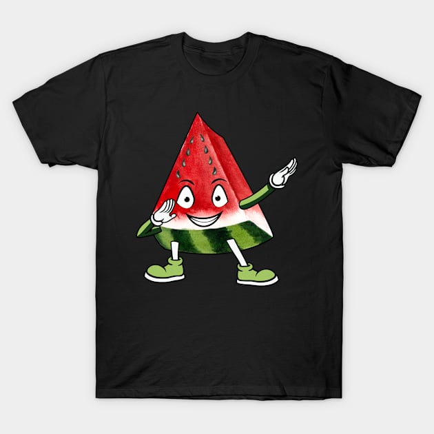 Funny Happy Dabbing Watermelon Wedge National Watermelon Day T-Shirt by merchlovers